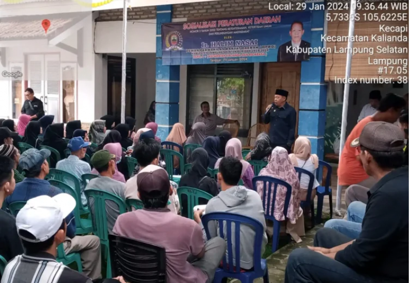 Anggota DPRD Lamsel Sosialisasikan Halim Nasai Perda No 3 Tahun 2020