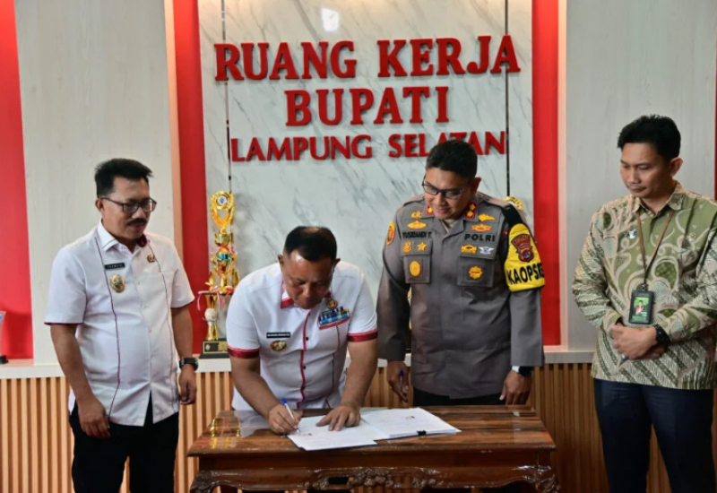 Tentang Penegakan Hukum Tipiring, Pemkab dan Polres Lampung Selatan Teken MoU 