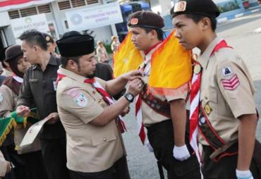 Apel besar peringatan Hari Pramuka ke 55 di halaman Kantor Walikota, Selasa (30/08/2016)