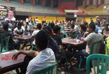 Peserta Perlombaan antusias mengikuti perlombaan gaple Tam Tam Cup. Sabtu, (26/08/2017).