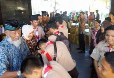 Wawali Patriana Sosialinda saat Halal Bi Halal bersama Kwarcab Pramuka