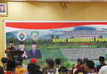 Rakor P3MD yang diikuti 215 orang peserta dengan narasumber dari dinas PMD, Polda, Kajati, KPP Pratma, KPPN, BPKP dan Inspektorat