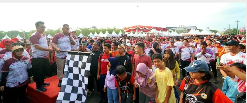 Bertabur Hadiah, Jalan Sehat Lampung Selatan Expo 2024 Dipadati Puluhan Ribu Masyarakat
