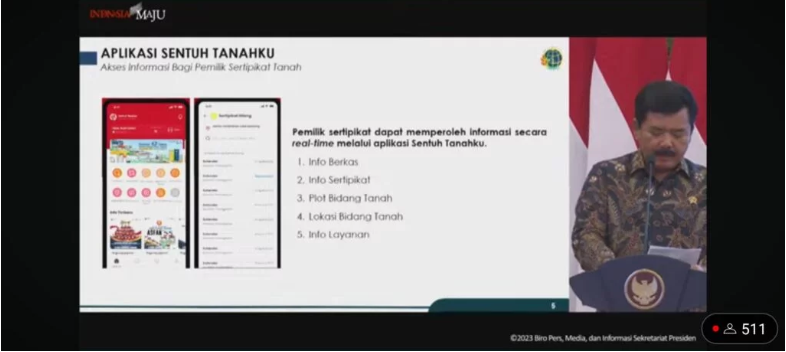 Secara Daring, Sekda Thamrin Hadiri Launching Sertifikat Tanah Elektronik Dan Penyerahan 2.5 Juta Sertifikat