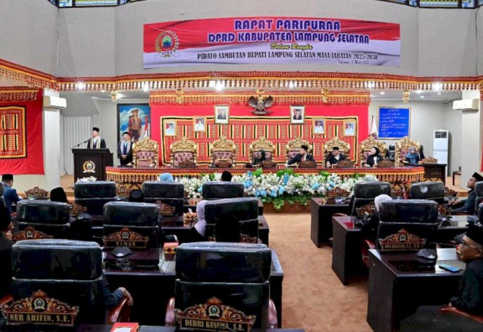 DPRD Lampung Selatan Gelar Rapat Paripurna Penyampaian Pidato Bupati Periode 2025 - 2030