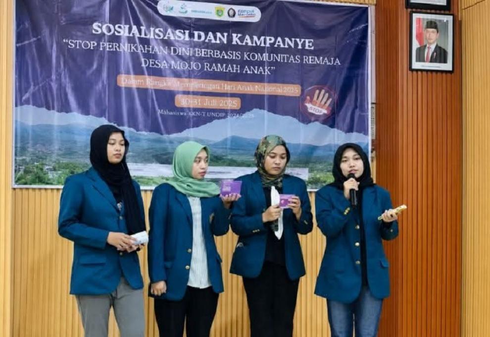 Mahasiswa KKN-R Universitas Diponegoro Bangun Gerakan Pencegahan Pernikahan Dini dan Stunting di Desa Mojo