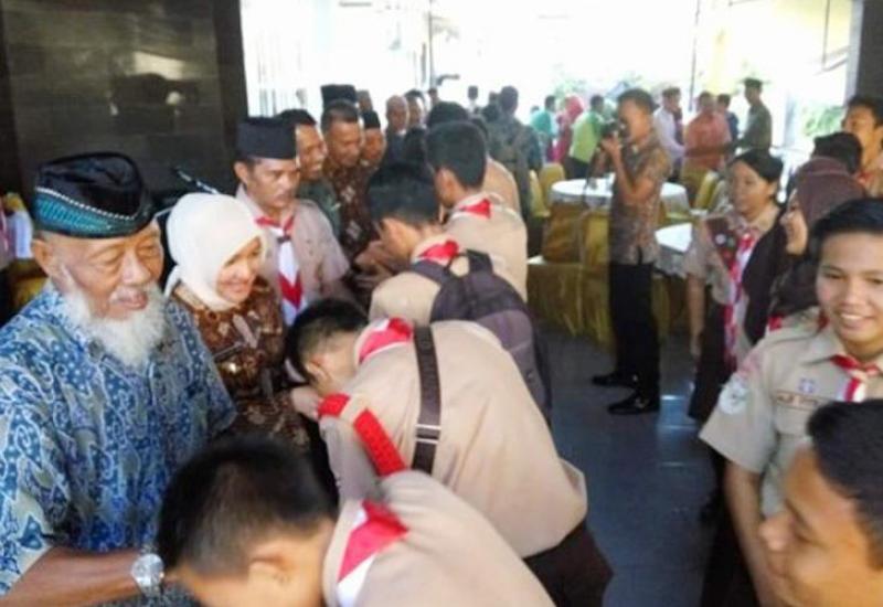 Wawali Patriana Sosialinda saat Halal Bi Halal bersama Kwarcab Pramuka