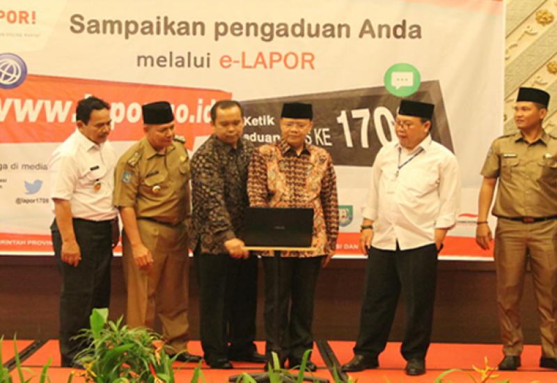 Launching E-Lapor SP4N di Hotel Santika Bengkulu, Selasa (17/10/2017)