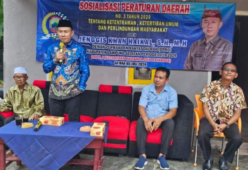 Anggota komisi III Jenggis Khan Haikal Sosialisasikan Perda No 3 Tahun 2020