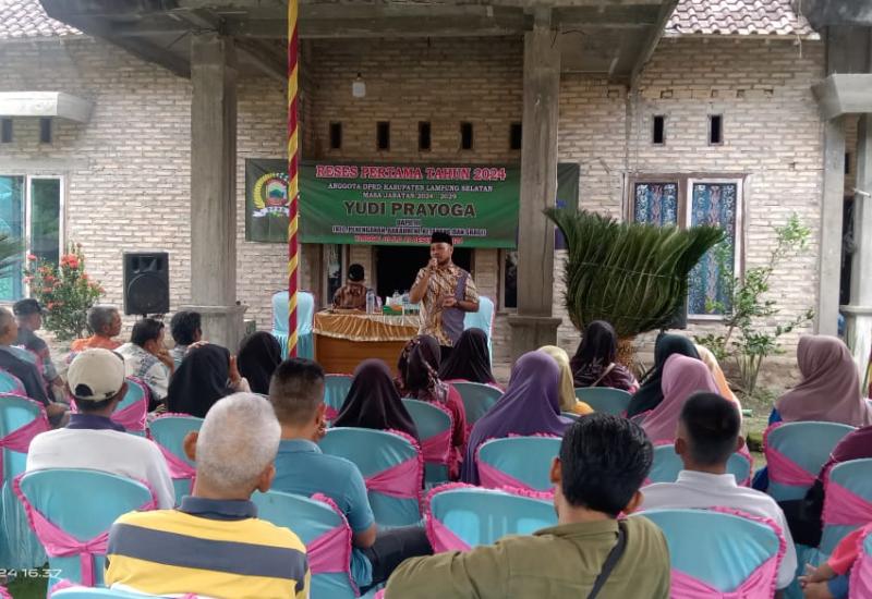 Serap Aspirasi Masyarakat Bangun Rejo, Anggota DPRD Lamsel Yudi Suprayoga Gelar Reses Pertama