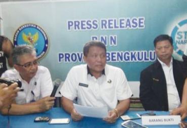 Jumpa pers BNNP Bengkulu, Rabu (26/7/2017)