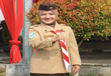 Wakil Walikota Bengkulu Patriana Sosialinda saat Memperingati Hari Pramuka ke-56, Senin, (14-08-2017).