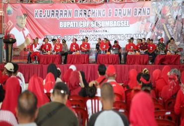Persatuan Drum Band Indonesia (PDBI) Lampung Selatan menggelar   kejuaraan Marching dan Drum Band Bupati Cup se-Sumatera Bagian Selatan   (Sumbagsel) Tahun 2022 dalam rangka HUT ke-3 Pengurus Kabupaten PDBI Lampung   Selatan di GOR Way Handak Lampung Selatan Minggu (23/10).